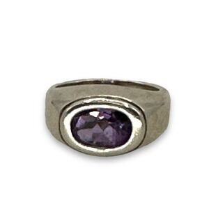 Sterling Silver Amethyst Ring Size 5 Mark